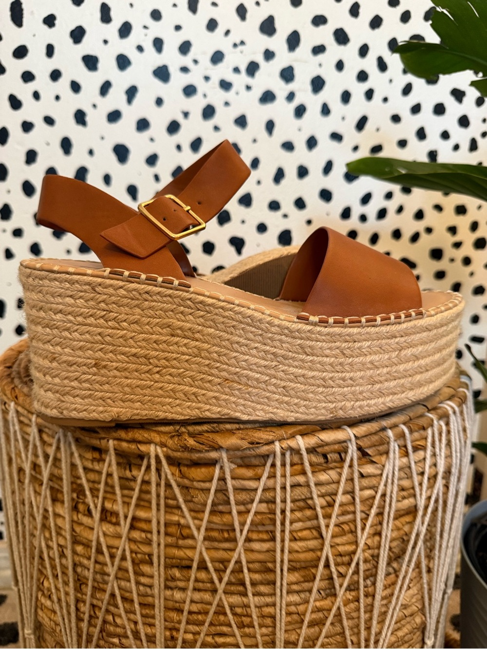Soda Brown Espadrille Platform Wedge Sandals - Picture 4 of 5